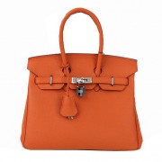 Best Hermes Birkin 25CM Tote Bags Orange Original Leather Gold PY1662HW50