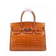 Best Quality Hermes Birkin 30CM Tote Bags Wheat Iridescent Croco Leather Gold PY1466Zm92