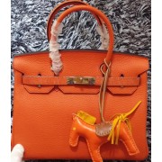 Cheap Hermes Birkin 30CM Tote Bags Litchi Leather H30LI Orange PY1223fH38