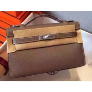 Cheap Hermes MINI Kelly 22cm Tote Bag Calfskin Leather K22 Grey PY1043ZZ98