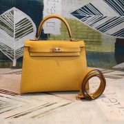 Copy 1:1 Hermes original Kelly Epsom Leather KL32 yellow PY618xD64