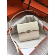 Fake Hermes Clutch Epsom calfskin cross-body bag H0589 white PY755Js36