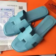 Fake Hermes Slipper Calfskin Leather HO0476 Light Blue PY3400UI88