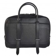 Fake Hermes Steve 38CM Travel Bag Clemence Leather Black PY1961oA83