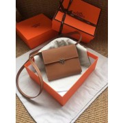 Fake Luxury Hermes Clutch Epsom calfskin H0589 brown PY749uE99