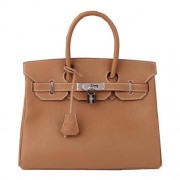 Hermes Birkin 30CM Tote Bag Camel Original Leather H30 Silver PY1665OZ92