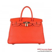 Hermes Birkin 30CM Tote Bags Orange Clemence Leather Gold PY1893SS41