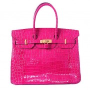 Hermes Birkin 35CM Tote Bag Peach Iridescent Croco Leather Gold PY1609QX19