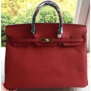 Hermes Birkin 40CM Bag Red Litchi Leather BK40 Gold PY1115dX32