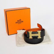 Hermes Black Imported Belt HR1005A Gold PY3765OR71