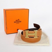 Hermes Dark Brown Bovine Jugular Veins Belt HR1008A Gold PY3759io40