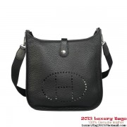 Hermes Evelyn Bag Original Calf Leather H1608 Black PY1862vK93