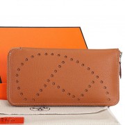 Hermes Evelyn Long Zip Wallet A808 Camel PY2262jo45