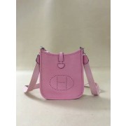 Hermes Evelyne original togo leather mini Shoulder Bag H15698 pink PY455eh94