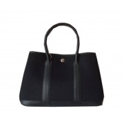 Hermes Garden Party 30CM Bag Canvas Leather H11S Black PY1495dA83