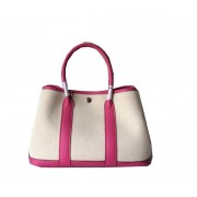 Hermes Garden Party 30CM Bag Canvas Leather H11S Rosy PY1497lu18