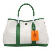 Hermes Garden Party 30cm Tote Bag Canvas Green PY1382tp20