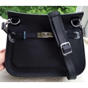 Hermes Jypsiere 31CM Shoulder Bag Calfskin Leather H0880 Black PY958bT70