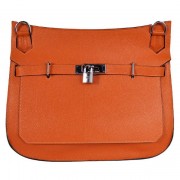 Hermes Jypsiere 34CM Shoulder Bag Silver Hardware Orange PY1989BM34