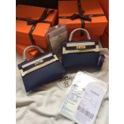 Hermes Kelly 19cm Shoulder Bags Epsom Leather KL19 Royal Blue PY433dX32