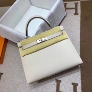 Hermes Kelly 28cm Shoulder Bags Epsom Leather KL28 creamy-white PY715rH96