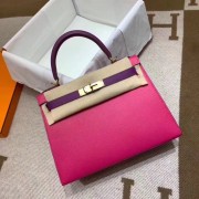 Hermes Kelly 28cm Shoulder Bags Epsom Leather KL28 Plum red&purple PY716PE71