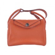 Hermes Lindy 30CM Grainy Leather Shoulder Bag H6207 Orange PY1558AT21