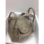 Hermes Lindy 30CM Original Leather Shoulder Bag HLD30 Khaki PY1249mF22