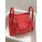 Hermes Lindy 30CM Original Leather Shoulder Bag HLD30 Light Red PY1239jo45