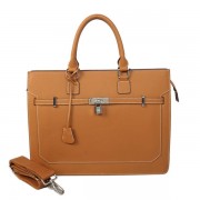 Hermes Mens Kelly Briefcase Calf Leather H5229 Camel PY1773Ul96