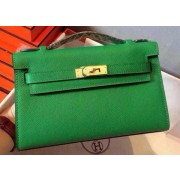 Hermes MINI Kelly 22cm Tote Bag Calfskin Leather K22 Green PY1041tp20