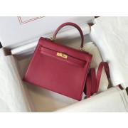 Hermes Original Epsom Leather KEL2578 Burgundy PY105qD73