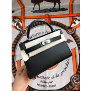 Hermes original mini Kelly chevre mysore K19CM black&silver Metal PY605Fh96