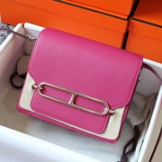 Hermes Roulis 19cm Evercolor 9D H9003 Plum&Silver PY134uT54