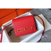 Hermes Roulis 19cm Evercolor 9D H9003 red&Gold PY150bW68