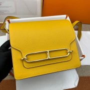 Hermes Roulis 19cm Evercolor 9D H9003 Yellow Gold PY156oK58