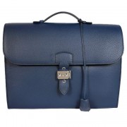 Hermes Sac Depeche 38cm Briefcase Clemence Dark Blue PY1977pA42