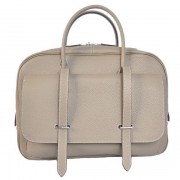 Hermes Steve 38CM Travel Bag Clemence Leather Grey PY1960PA58