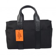 Hermes Tote Bag Canvas & Leather H858S Black PY1713io40