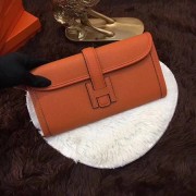 Imitation AAA Hermes Togo Leather Clutch H88017 Orange PY860kf15