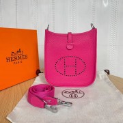 Imitation Hermes Evelyne original togo leather mini Shoulder Bag H15698 hot pink PY104fw56