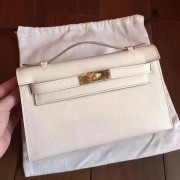 Imitation Hermes Kelly 22cm Tote Bag Original Leather KL22 White PY947EY79