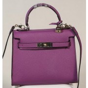 Imitation Hermes Kelly 25cm Tote Bag Togo Leather K2138 Purple PY1226SU87