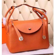 Imitation Hermes Lindy 30CM Leather Shoulder Bag H0881 Orange PY963jf20