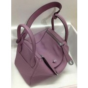 Imitation Hermes Lindy 30CM Original Leather Shoulder Bag HLD30 Light Purple PY1242Nj42