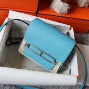 Imitation Hermes Roulis 19cm Evercolor 9D H9003 sky blue&Silver PY136wo43