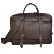 Imitation Hermes Steve 38CM Travel Bag Clemence Leather Brown PY1962zN91