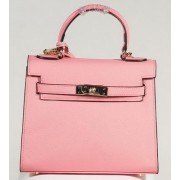 Imitation Top Hermes Kelly 25cm Tote Bag Togo Leather K2138 Pink PY1229tr16