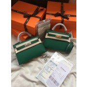 Knockoff Best Hermes Kelly 19cm Shoulder Bags Epsom Leather KL19 green PY427sm35