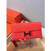 Knockoff Hermes Constance Long Wallets Original Leather HA909 Light Red Wallets PY2133yK94